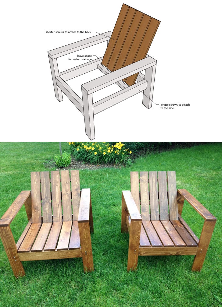 Simple Modern Outdoor Chair Ana White, Outdoor Wooden Furniture Plans