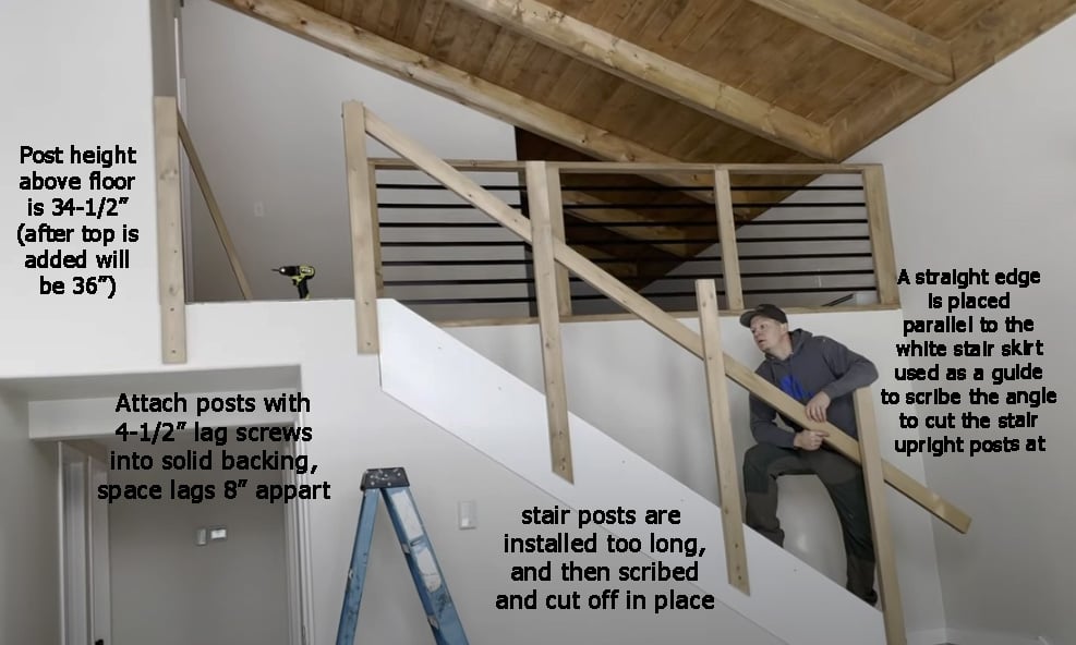 diy staircase handrail tutorial 1