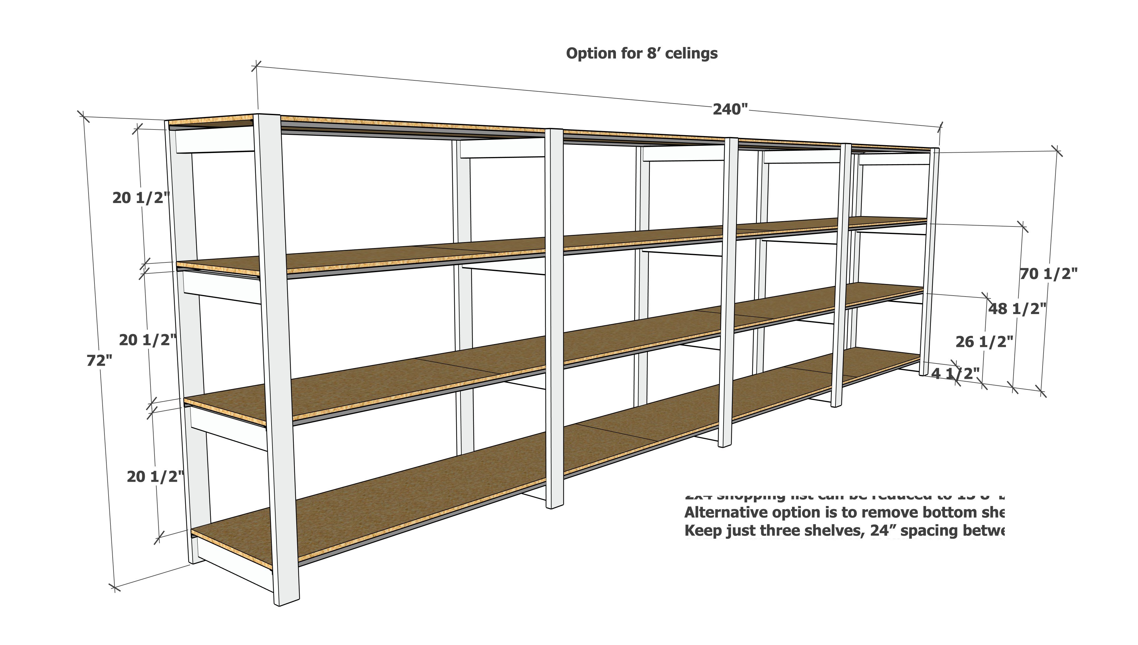 6' tall garage shelving