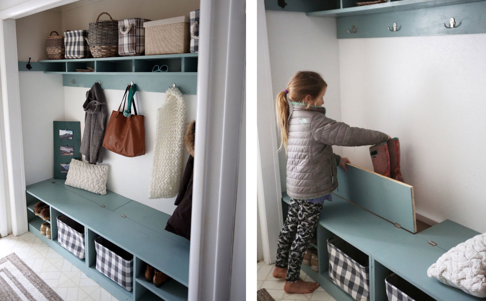 mudroom in a closet