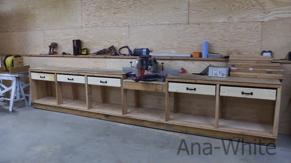 diy garage workbench with drawers