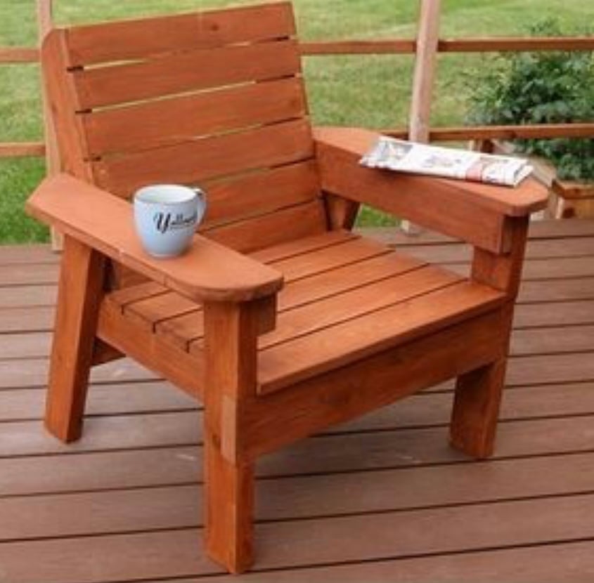 sturdy wood patio chair wide arm