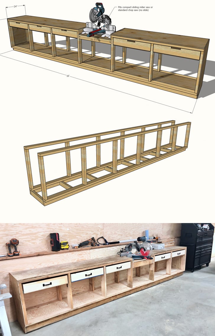 workbench with drawers easy to build