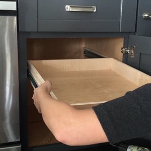 convert a shelf to a pull out drawer