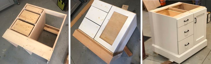 adding drawers to a built in desk