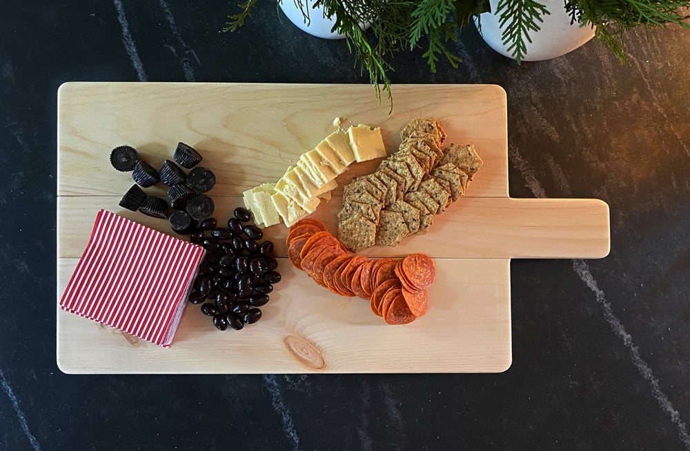 footed charcuterie board