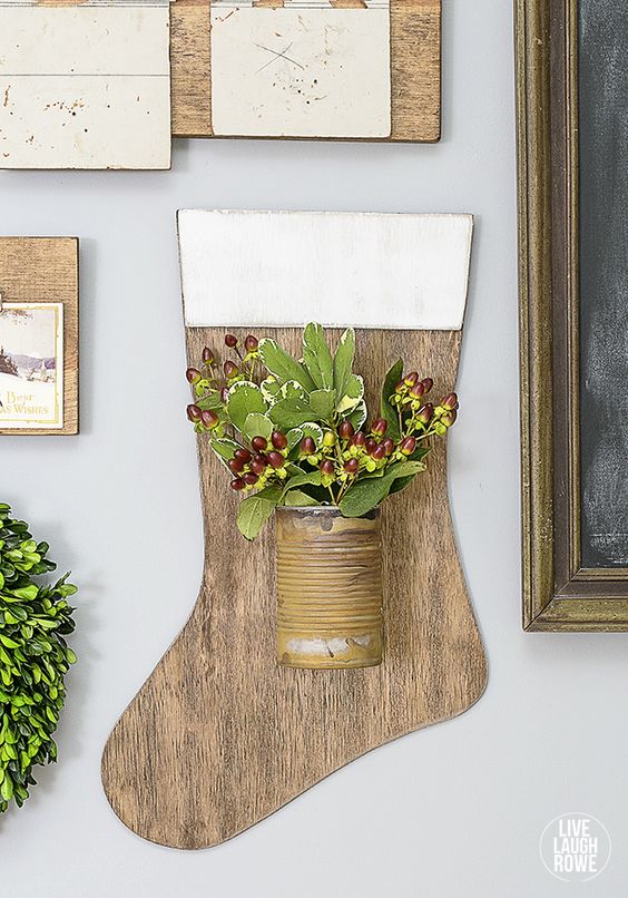 diy wood stocking decor