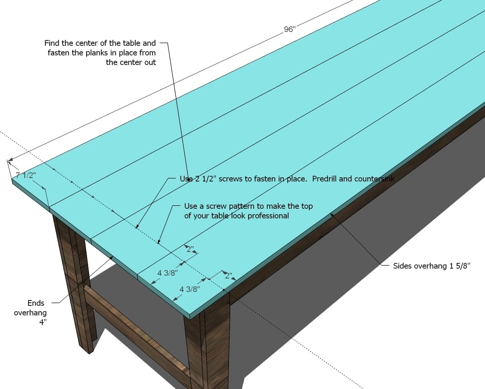 Share Farmhouse Table And Bench Plans, Narrow Farmhouse Table Plans