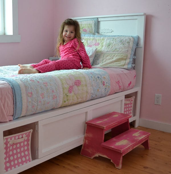 Hailey Storage Bed Twin Ana White, Twin Bed With Drawers Underneath Plans
