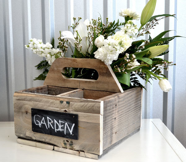 Table Caddy and Crates, Wooden Table Caddy