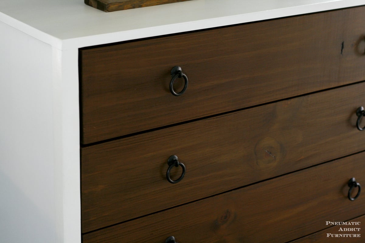 Modern White Dresser With Wood Drawers Ana White