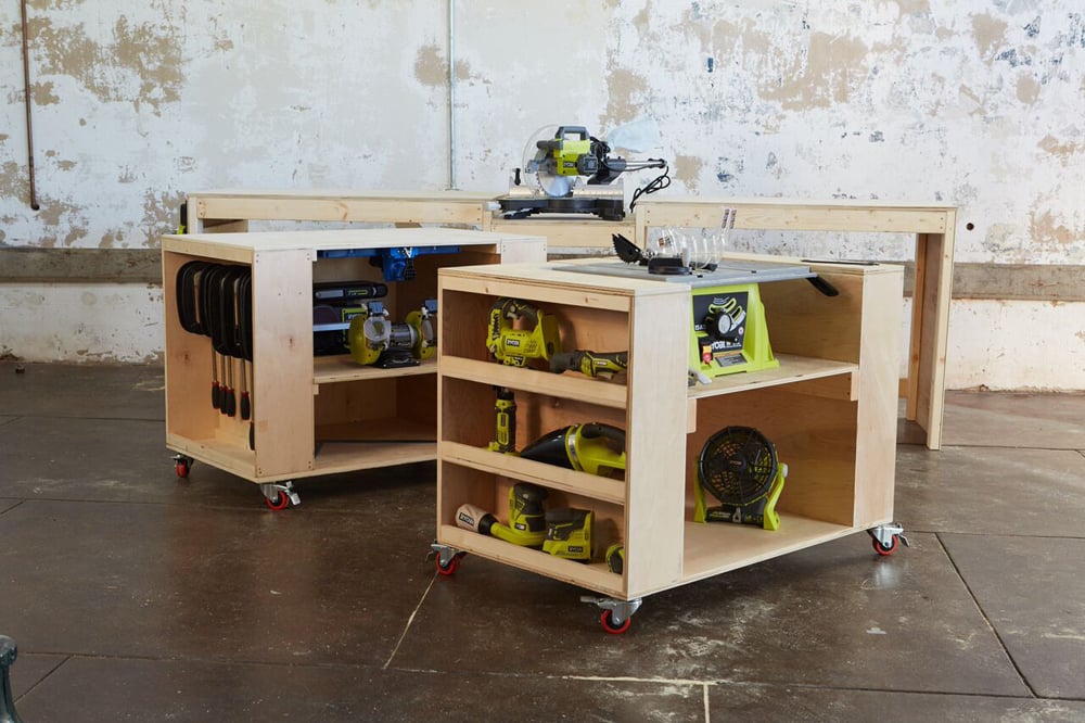 Ultimate Roll Away Workbench with Miter Saw Stand