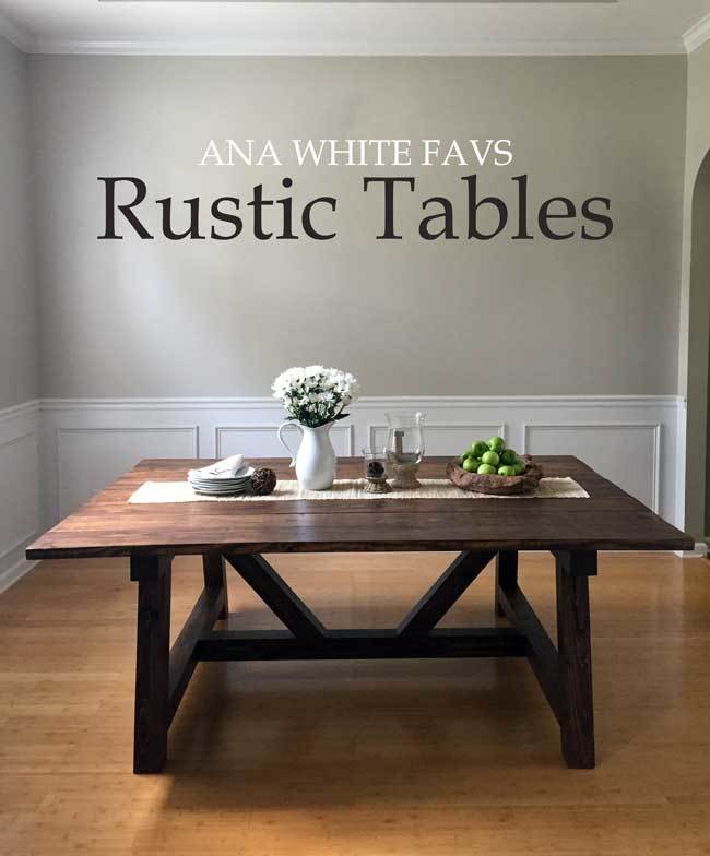 Favorite Rustic Dining Table Plans, Dining Room Furniture Blueprints