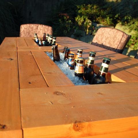 outdoor wine cooler table