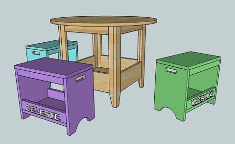 kids storage play table