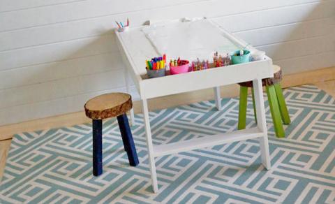 white play table with storage