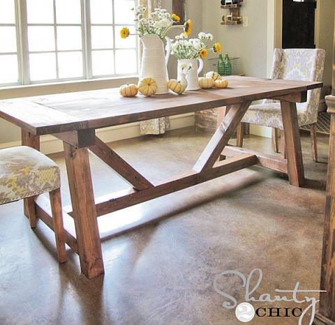 4x4 Truss Beam Table Ana White, How Far In Should Dining Table Legs Be