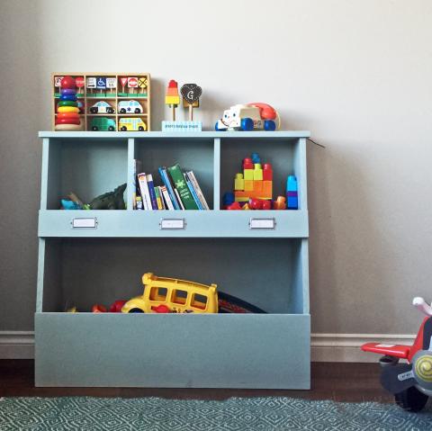 diy toy box with shelves