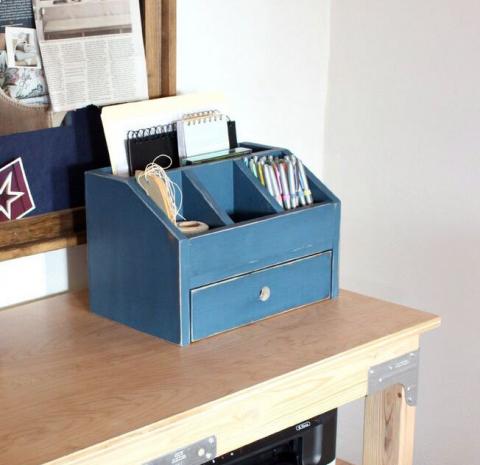 desk organizer white wood