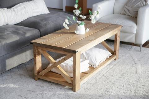 Farmhouse Coffee Table Beginner Under, Coffee Table Build Woodworking