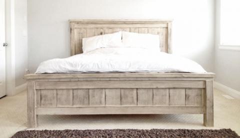 Farmhouse Bed Standard King Size, California King Wood Bed Frame Plans