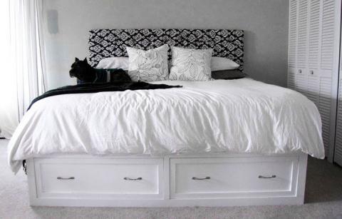 white king size headboard with storage