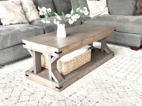 white farmhouse style coffee table