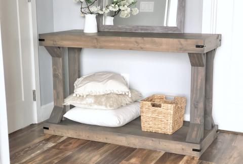 farmhouse white small console table