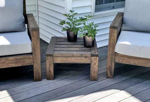 White wooden outdoor on sale side table