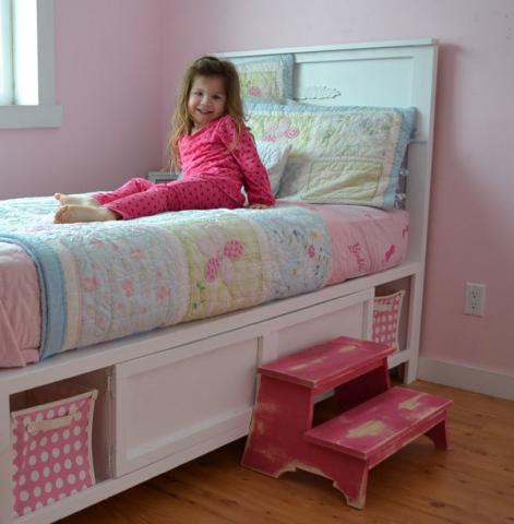 Hailey Storage Bed Twin Ana White, Twin Bed With Storage Diy
