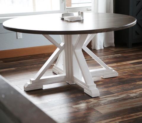 gray round farmhouse table