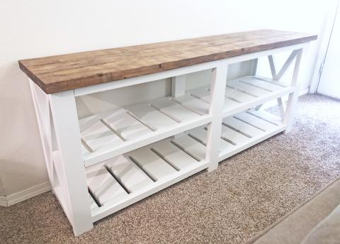 farmhouse white console table