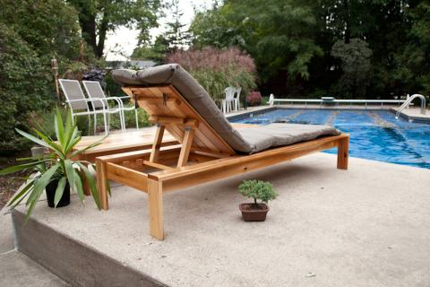 Modern Single Outdoor Chaise Lounge, Wooden Chaise Lounge Chair Construction Plans