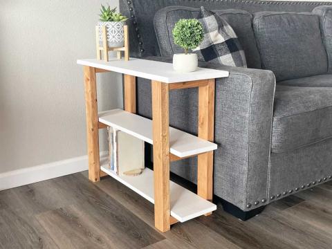 Narrow table for on sale side of sofa