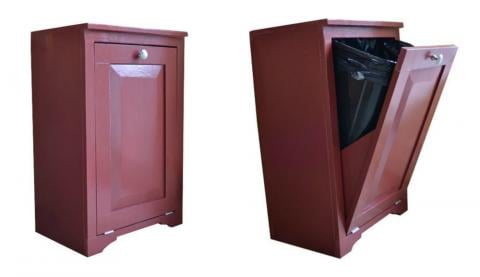 Wood Tilt Out Trash Or Recycling, Trash Can Cabinet Tilt Out For The Kitchen