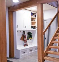 built in mudroom cabinet