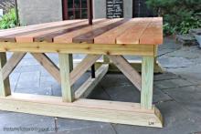 double wide outdoor dining table huge square