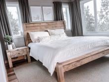 modern farmhouse wood bed frame