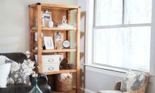 open frame bookshelf pottery barn wood