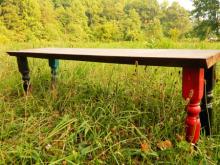 Rustic spindle bench