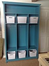 freestanding wood locker bookshelf