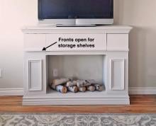 fireplace tv stand with storage