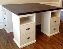 desk for four island with storage