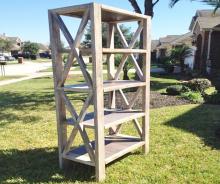 rustic x bookshelf