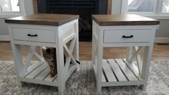 Ana white mini farmhouse bedside deals table