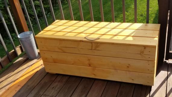 Ana white modern cedar shop outdoor storage bench