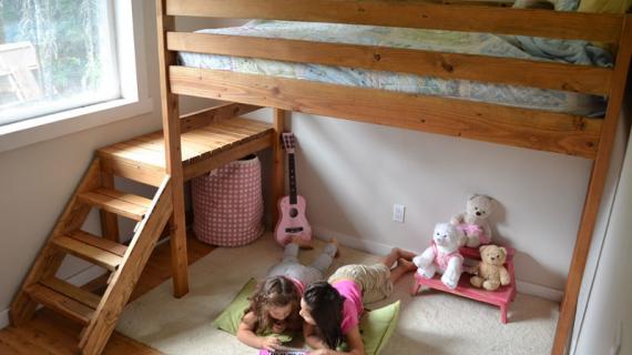 doll loft bunk bed set with vanity and chair