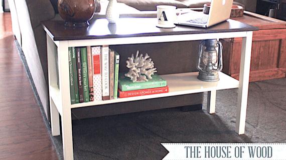 rectangle end table for sofa with shelf