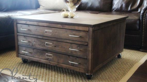 6 Drawer Library Coffee Table Ana White