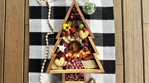 Wood Christmas Tree Tray